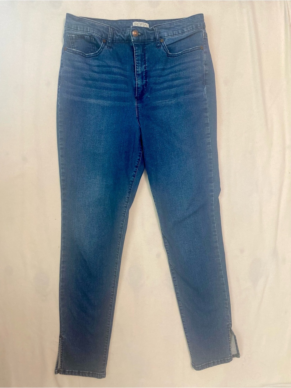 Sofia by Sofia Vergara Rosa Curvy High-Rise Skinny Ankle Jeans in Dark Blue 12